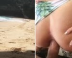 Slutty anal on public beach