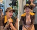 Delivery girl sucks big cock